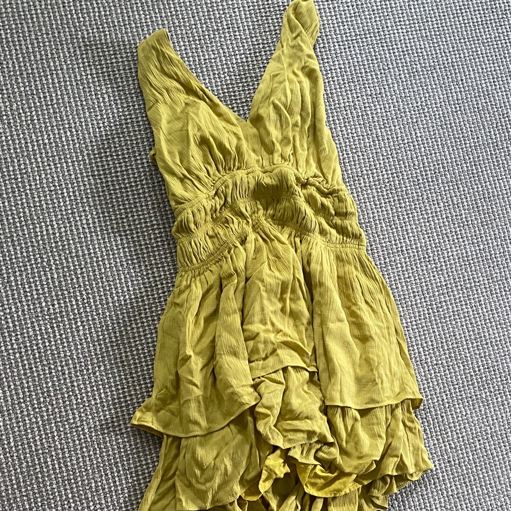 Nwt - Mustard Seed Chartreuse Mini Dress